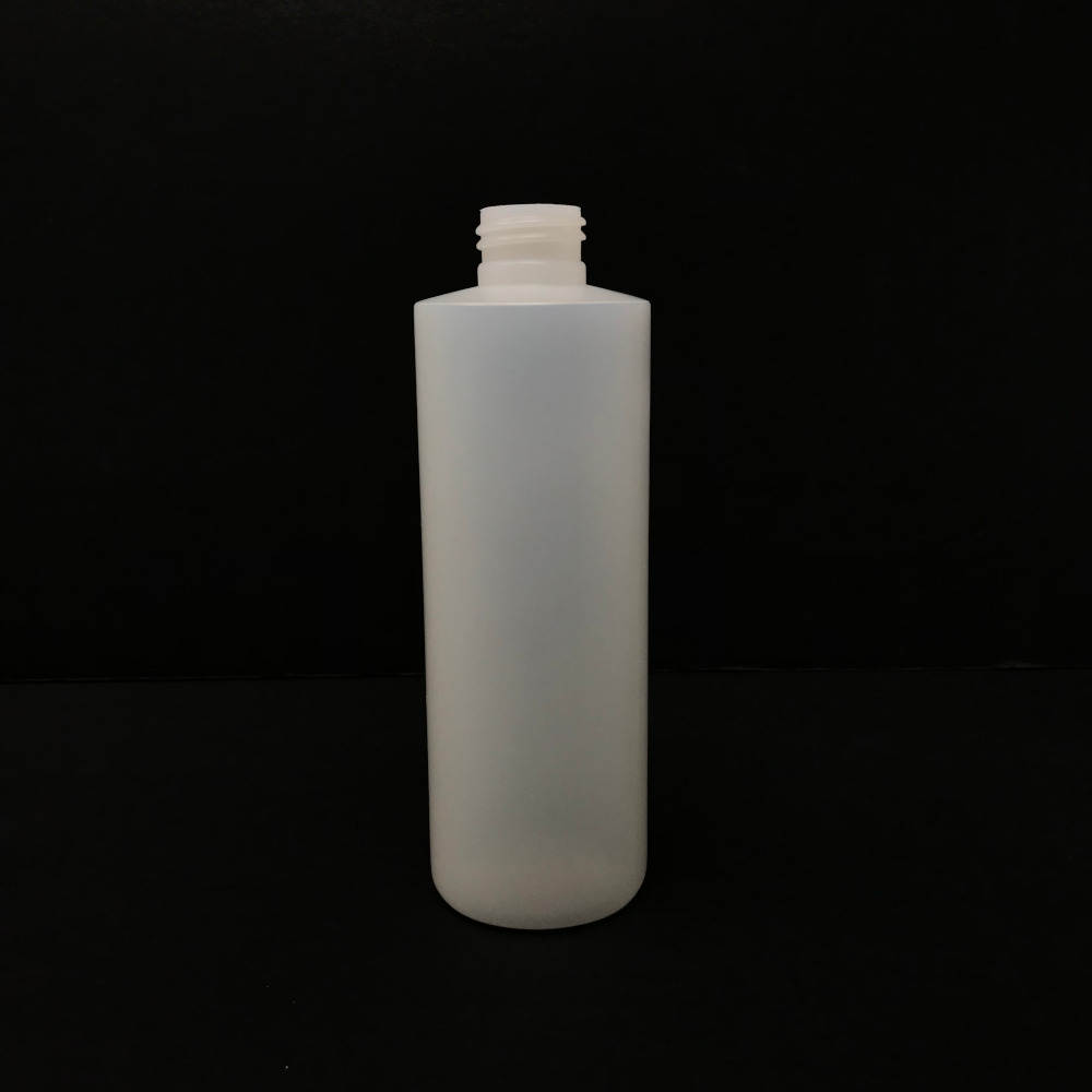 8 oz HDPE Cylinder Round Plastic Bottles w/Polytop Dispensing Caps Lot of 50 